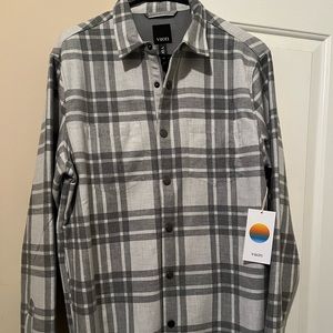 Vuori Plaid Shacket with Fleece